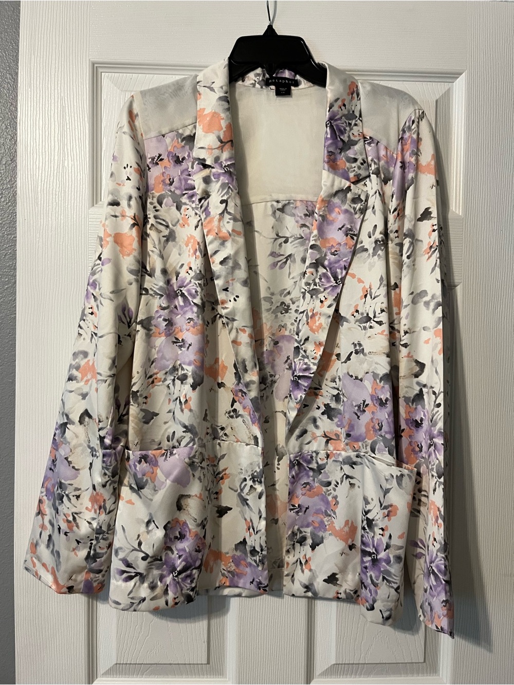 Metaphor Cream Blazer with Lavender & Peach Floral Print